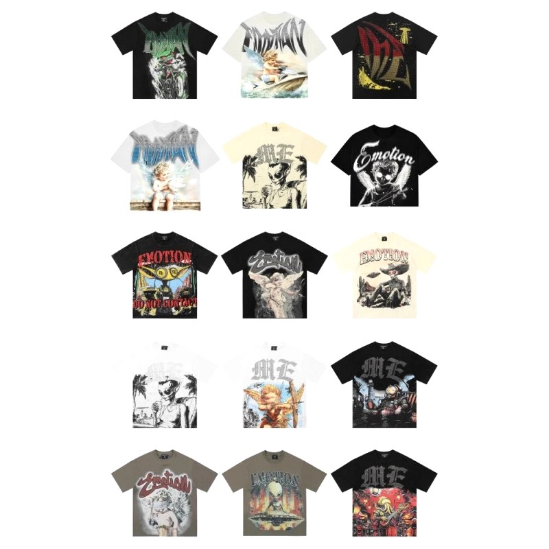 Emotionllss Washed Multicolor Tee: 100% Cotton, Oversized Drop-Shoulder Cut