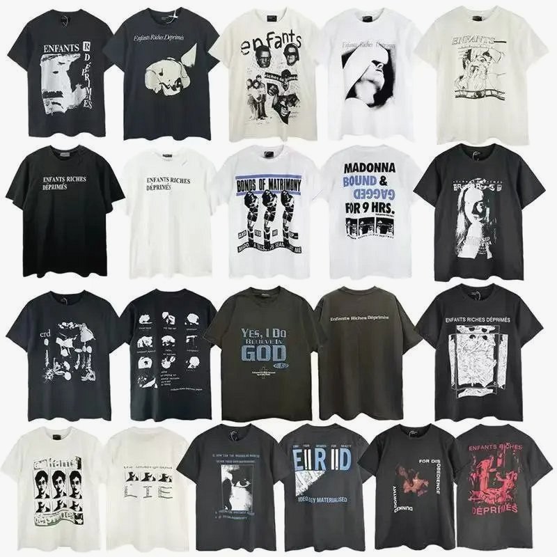 ERD Multicolor Face-Print Cotton Tee Collection in Loose-Fit Cuts
