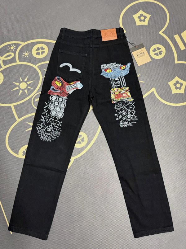 Evisu Blue Jeans With Raised Big M Rear Branding