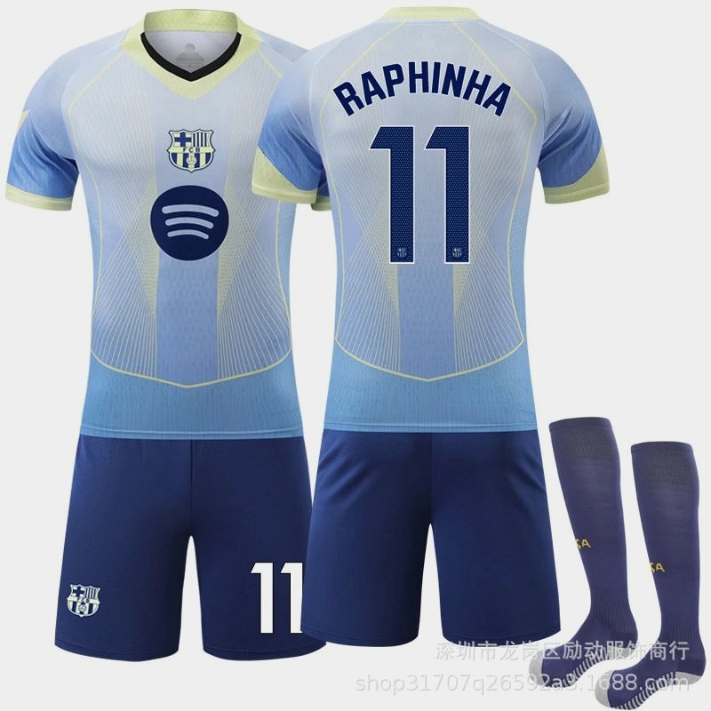 FC Barcelona Blue Retro-Style Football Jersey With Number Variants, Socks, and a #16–3XL Size Run