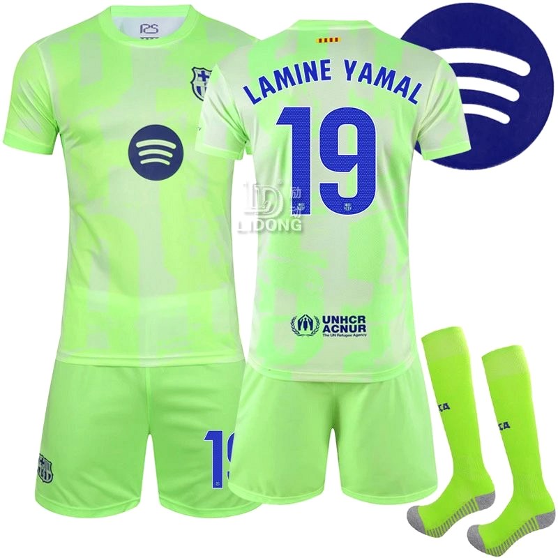 FC Barcelona Green Retro-Style Football Jersey with Printed Name and Number Options
