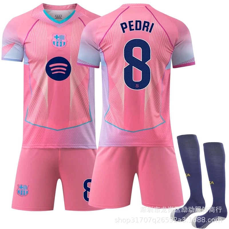 FC Barcelona Pink Concept Jersey in a Retro Sports Cut, Unisex S–XXL