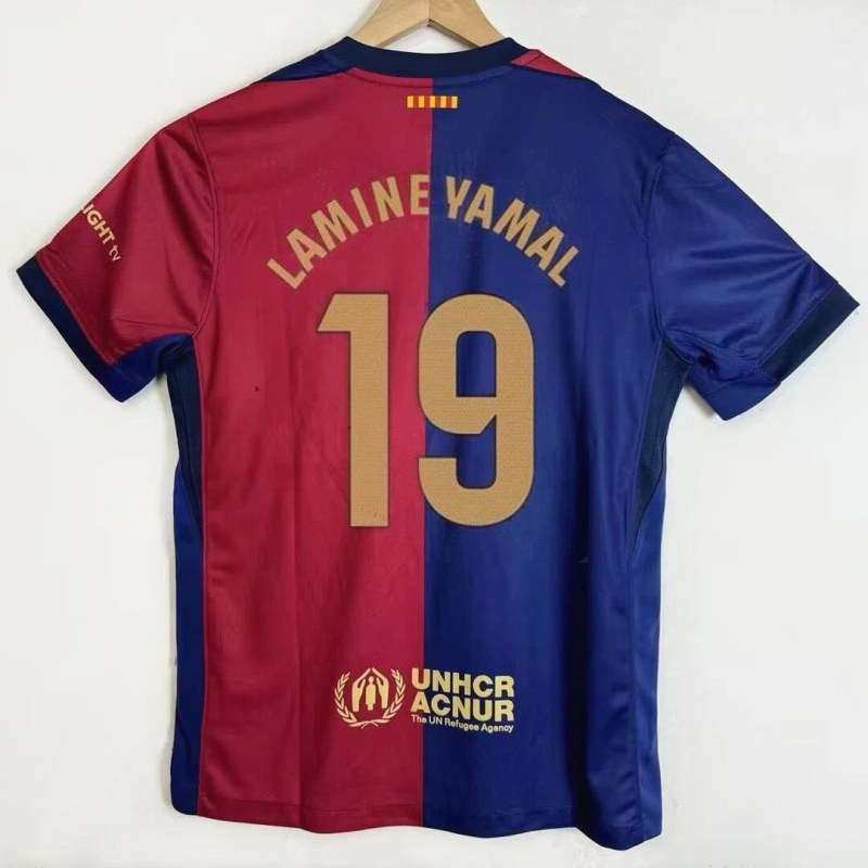 FC Barcelona Retro-Style Jersey Sold by Height Band, With Optional Champions League Patches