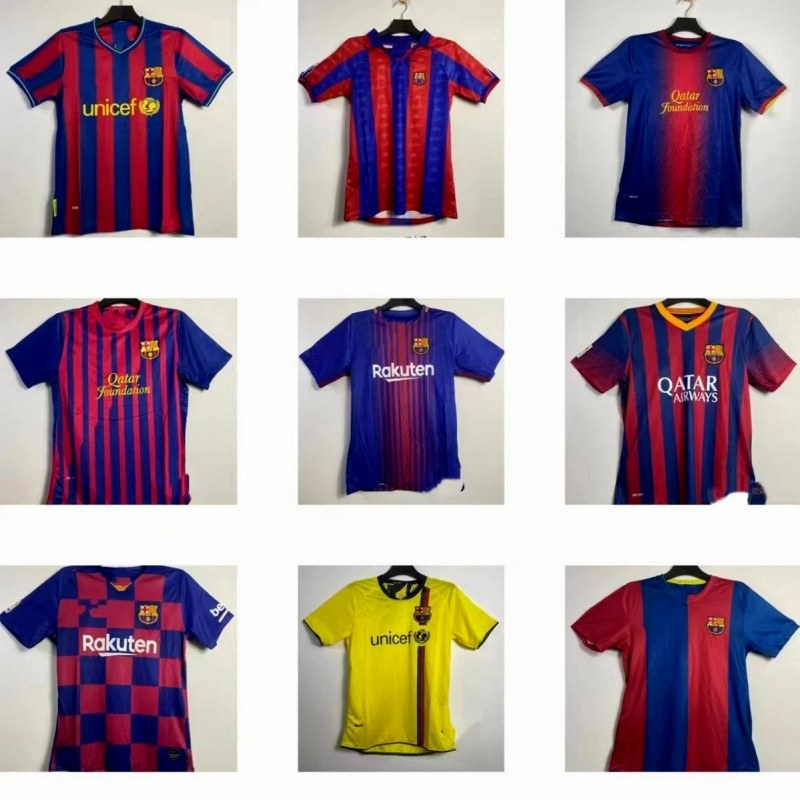 Retro FC Barcelona White Football Jersey Listed in Cotton, Unisex S–XXL