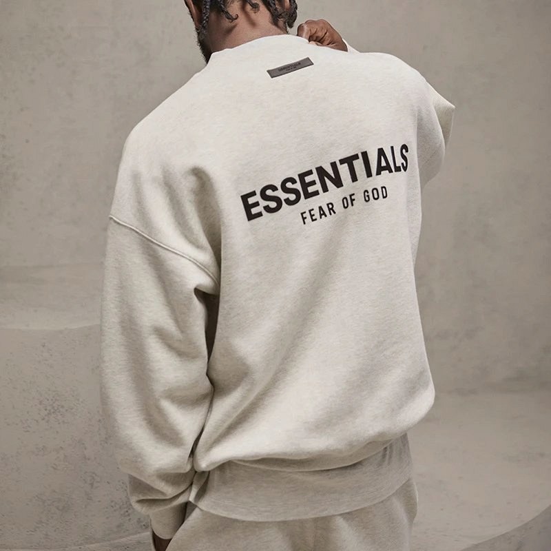 Fear of God Essentials Cotton Fleece Crewneck With Flocked Lettering in a Loose Cut