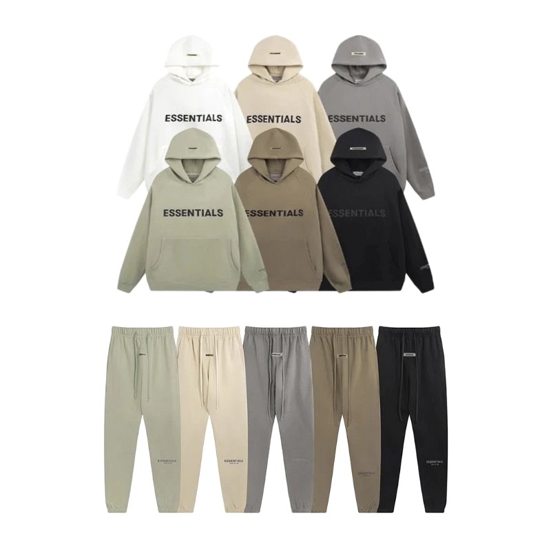 Fear of God Essentials Black Hoodie: A Fleece-Lined Oversized Pullover in a Large Multivariant Listing