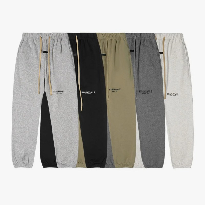 Fear of God Essentials Flocked-Letter Fleece-Lined Straight-Leg Sweatpants in Five Colorways
