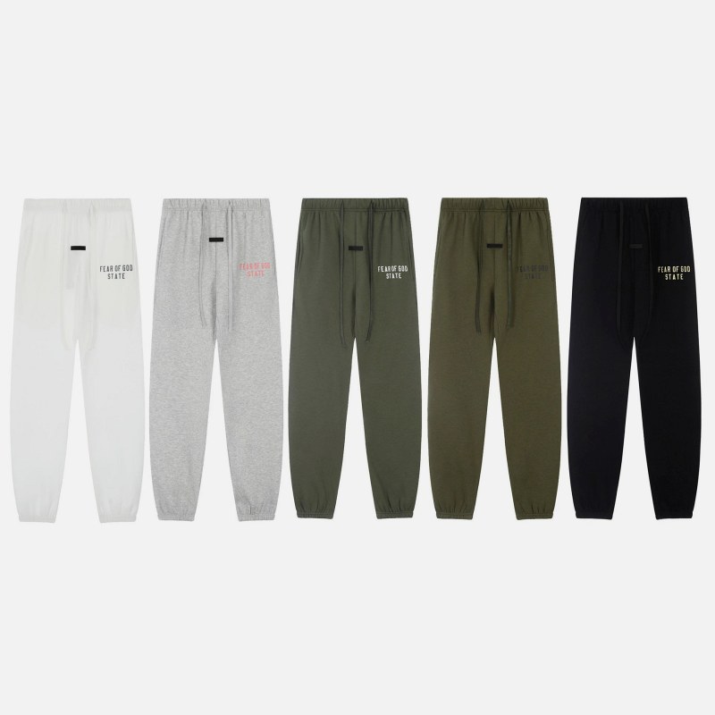 Fear of God Essentials sweatpants in fleece-backed cotton with a straight, drawstring leg and five colorways