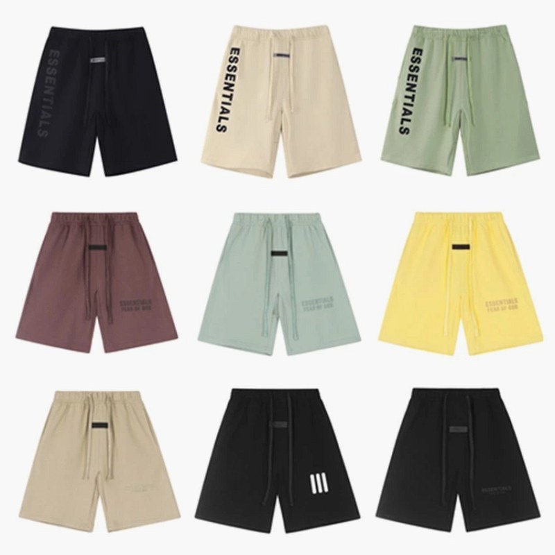 Fear of God Essentials Multicolor Shorts: Straight-Leg, Mid-Rise Sweat Shorts in Seven Listed Colorways