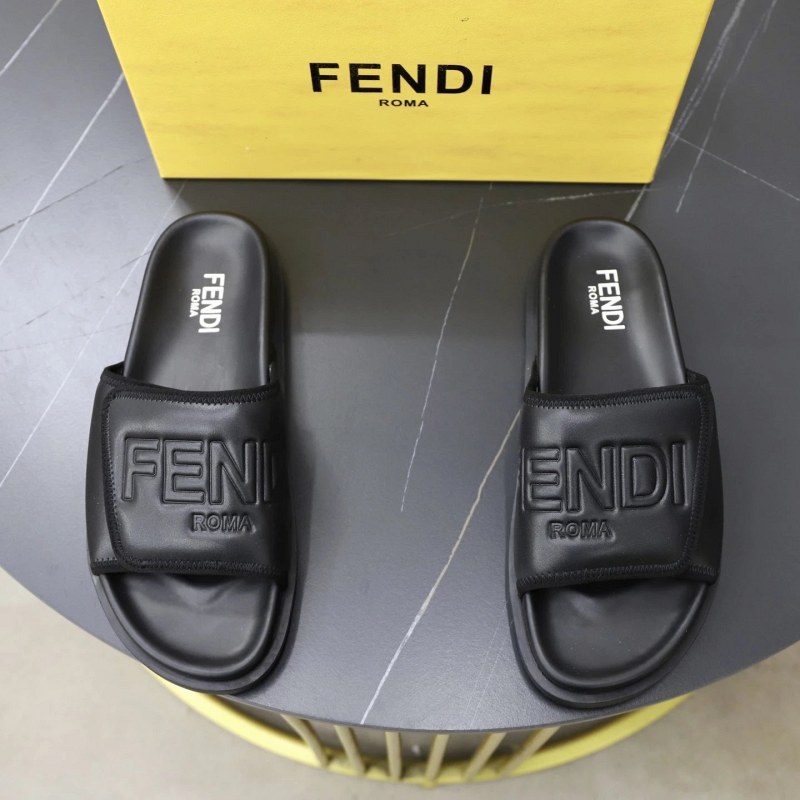 Fendi Black Slides in a Casual Silhouette, Offered in IT Sizes 35–45