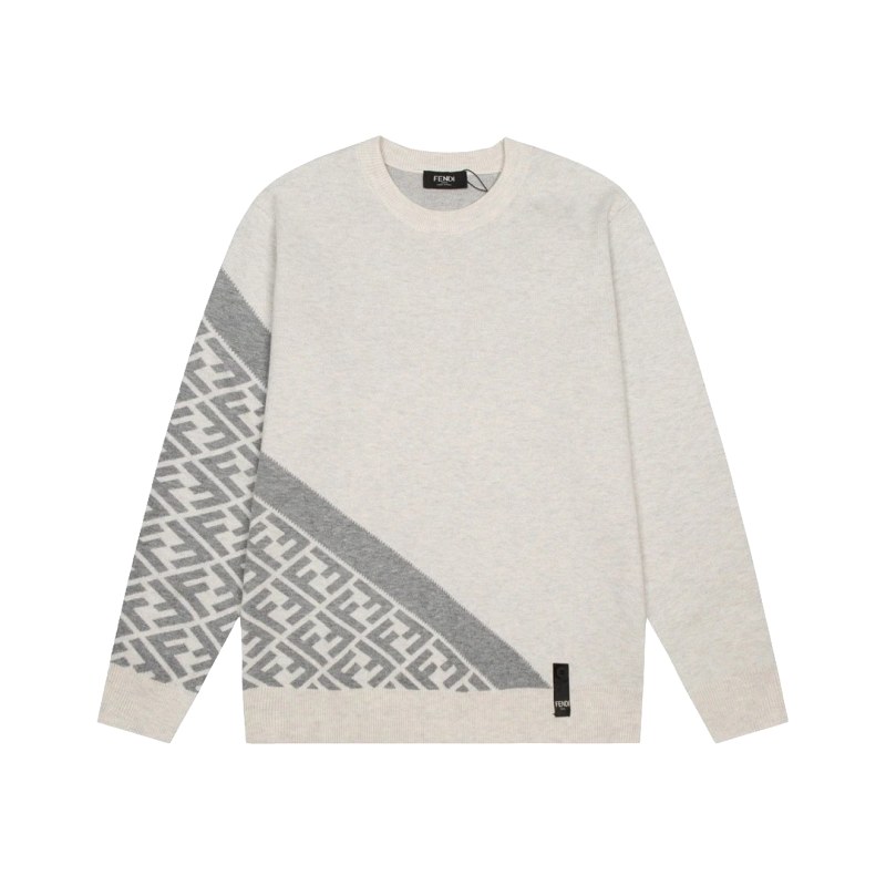 Fendi Gray Knit Sweater, Listed in Sizes M–3XL With Italian Fabric and a High-Density Knit
