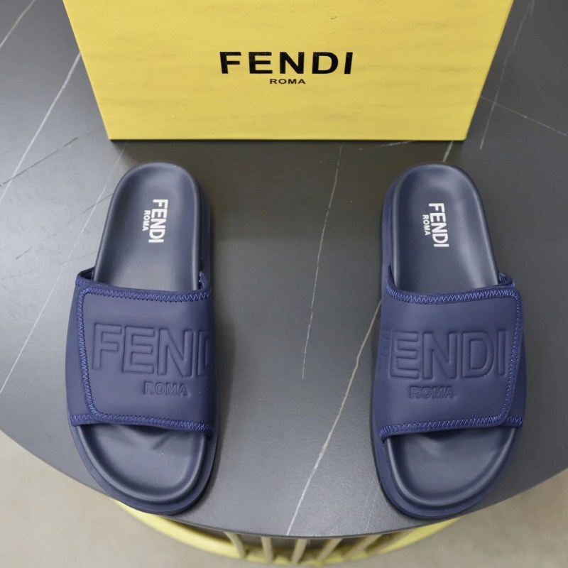 Fendi Blue Slides in a Casual, Easygoing Style, Listed in Sizes 35–45