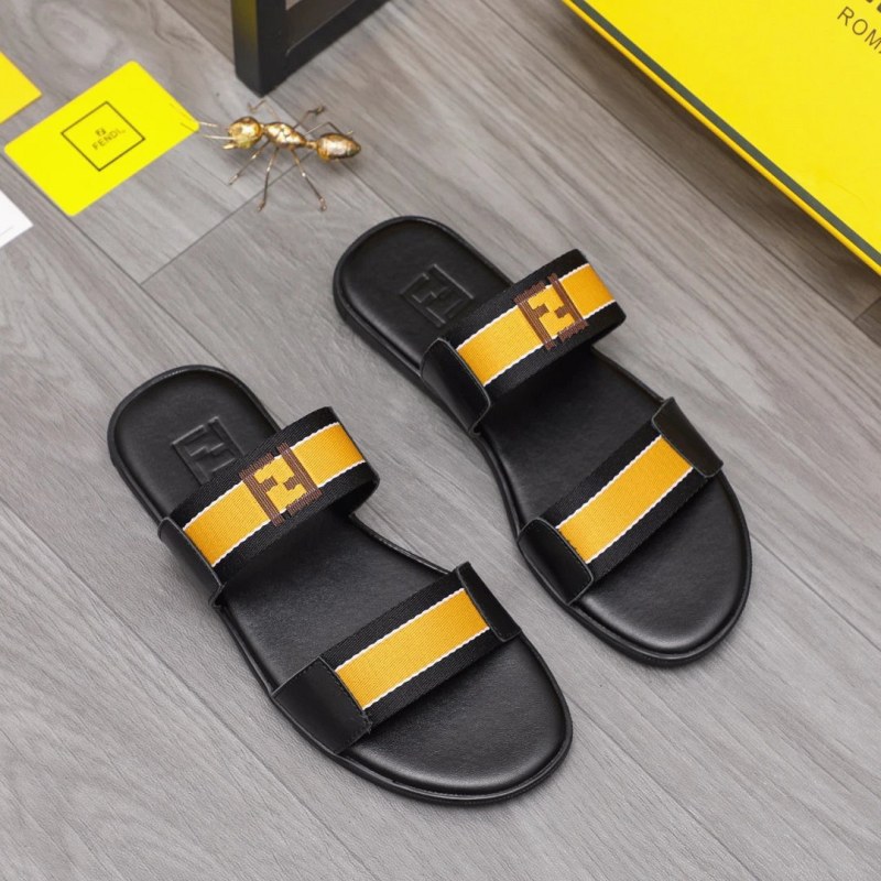 Fendi Black Slides in a Casual Slip-On Build, Listed in Sizes 35–44