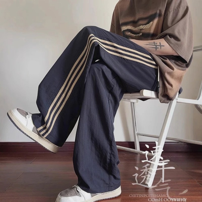 Foreign Trade Straight-Leg Nylon Sweatpants With a No-Iron Finish