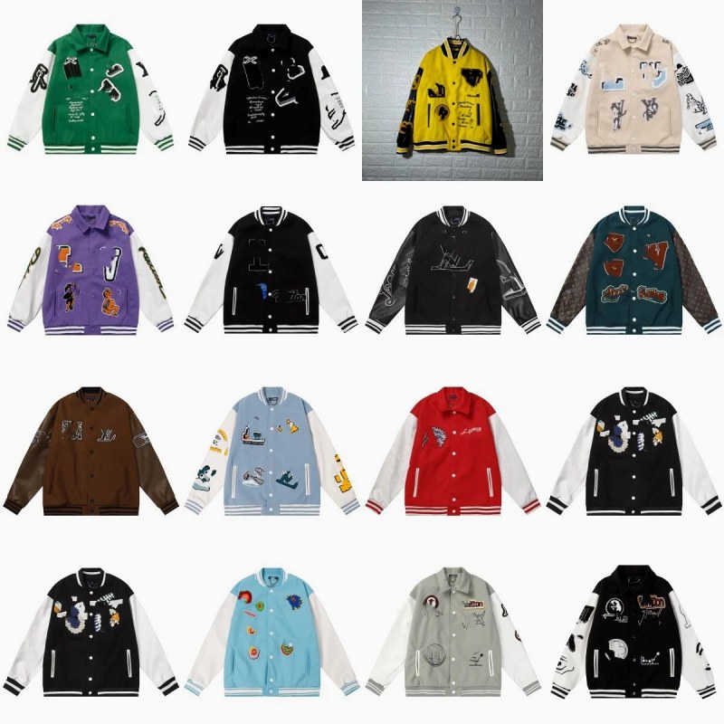 Foreign Trade Multicolor Varsity Jacket Collection With Ten Colorways and a Loose Fit