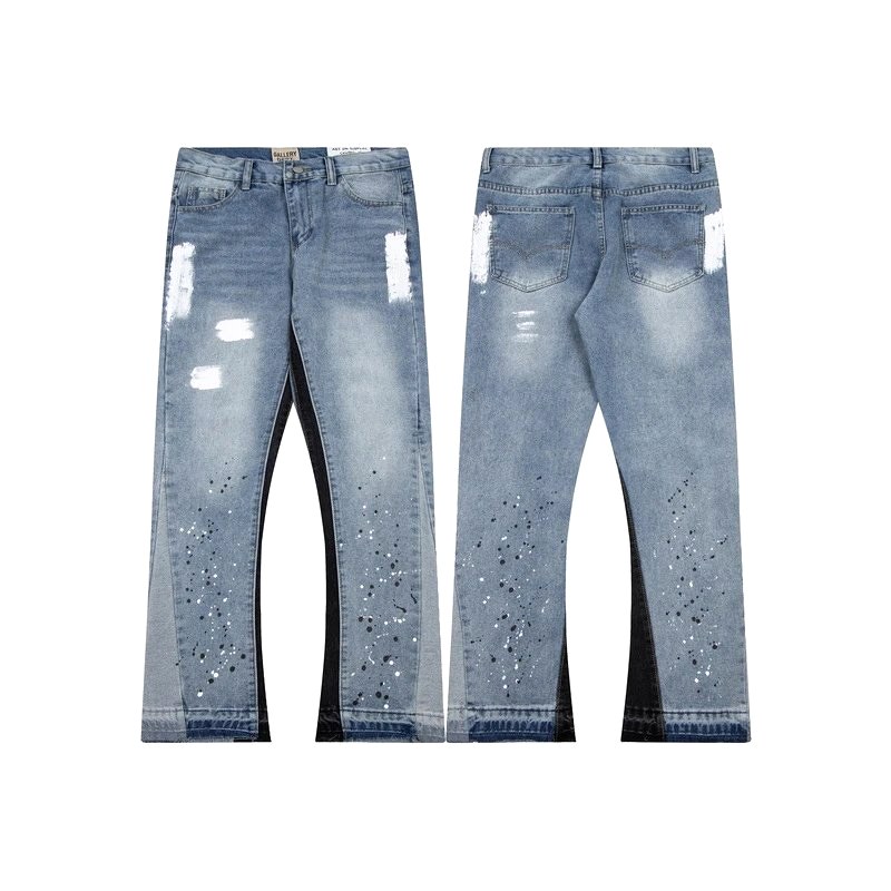 Gallery Dept-Style Cotton Splatter Pants With a Drawstring Waist and Hand-Painted Finish