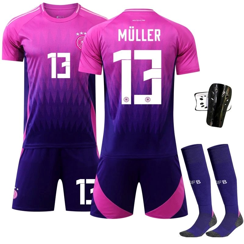 Germany Purple Retro-Style Football Jersey, Blank or Numbered, in Kid-to-Adult Sizes
