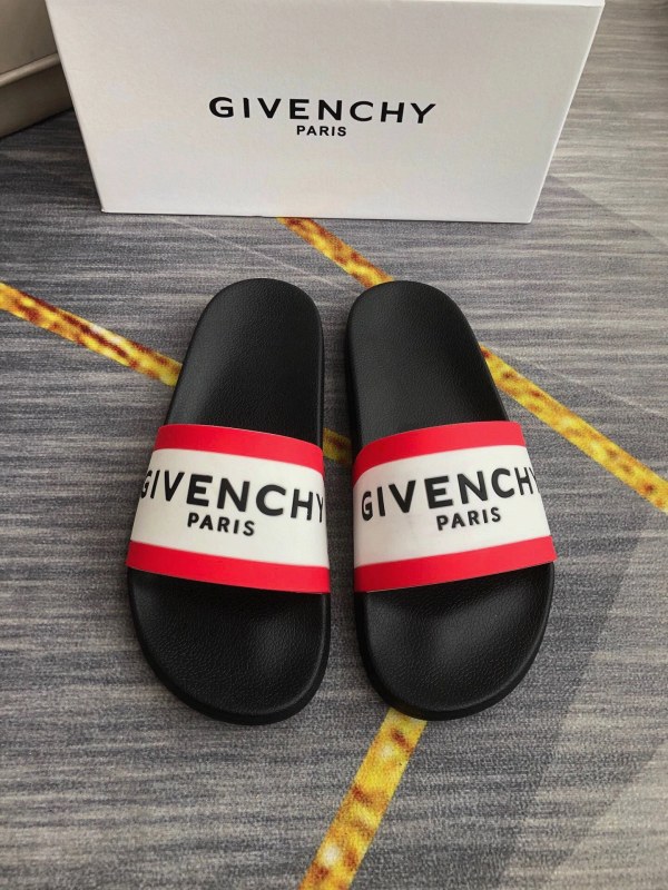Givenchy Black Slides with Raised Lettering, Sized 35 to 45