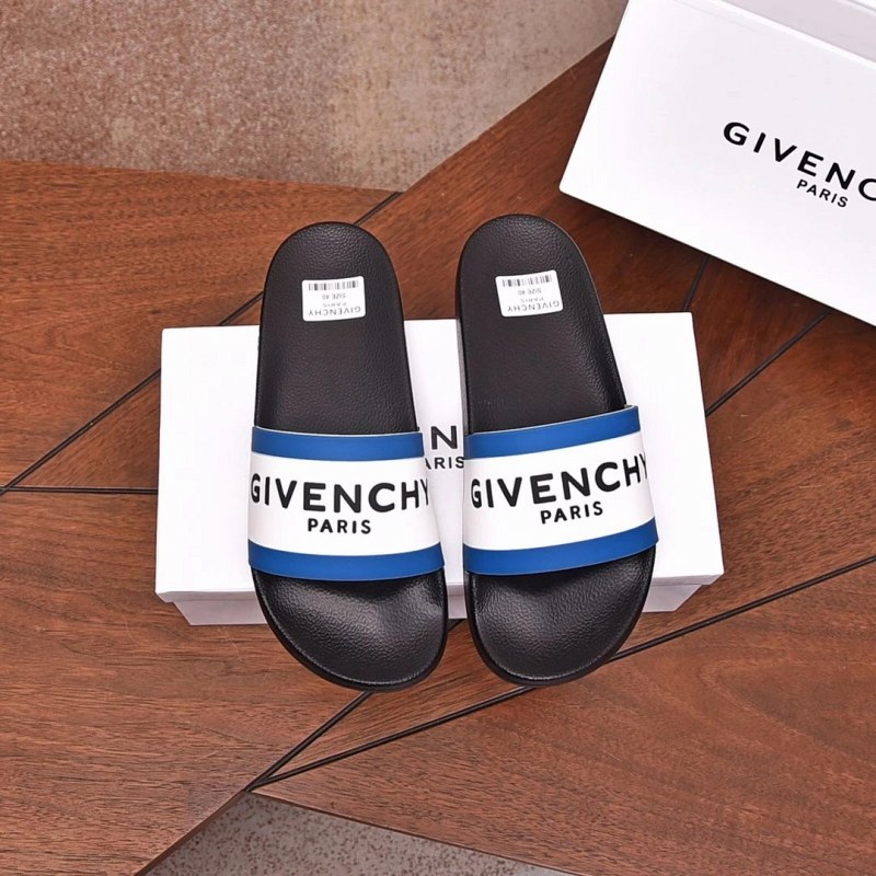 Black Givenchy Slides with Embossed Lettering, Listed in a 35–45 Unisex Run