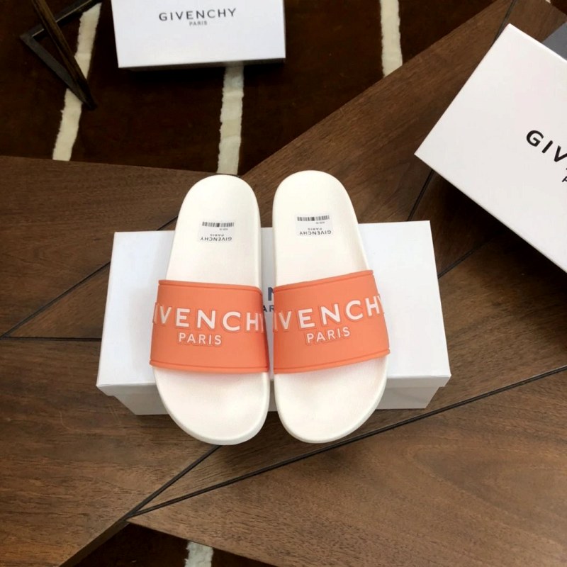 Givenchy Orange Slides With Embossed Lettering, Sizes 35–45