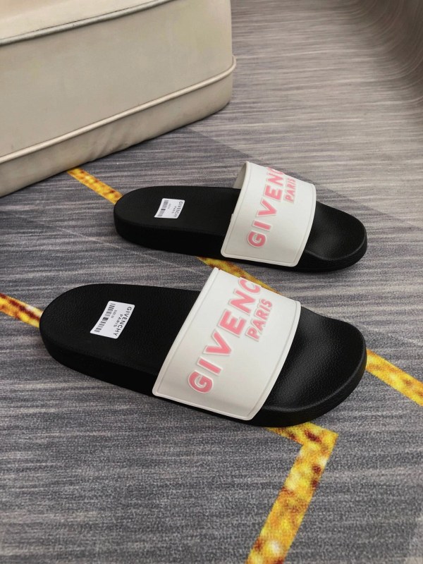 Givenchy Rose Gray Slides with Embossed Lettering, EU 35–45