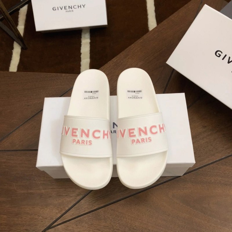 Givenchy White Slides with an Embossed Logo Upper, Offered in Sizes 35–45