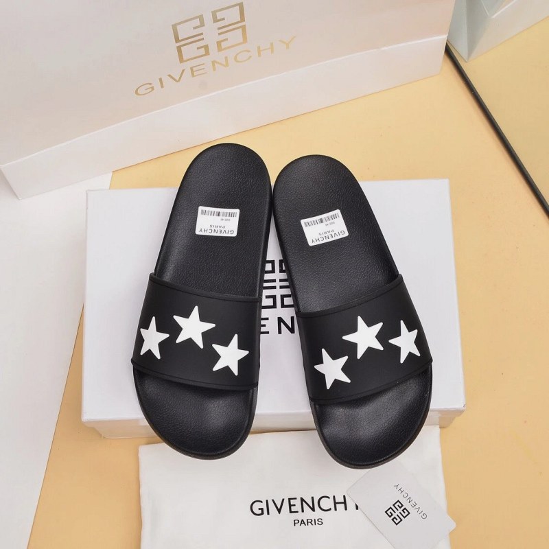 Givenchy Black Slides With Embossed Lettering in a Listed 35–45 Size Run