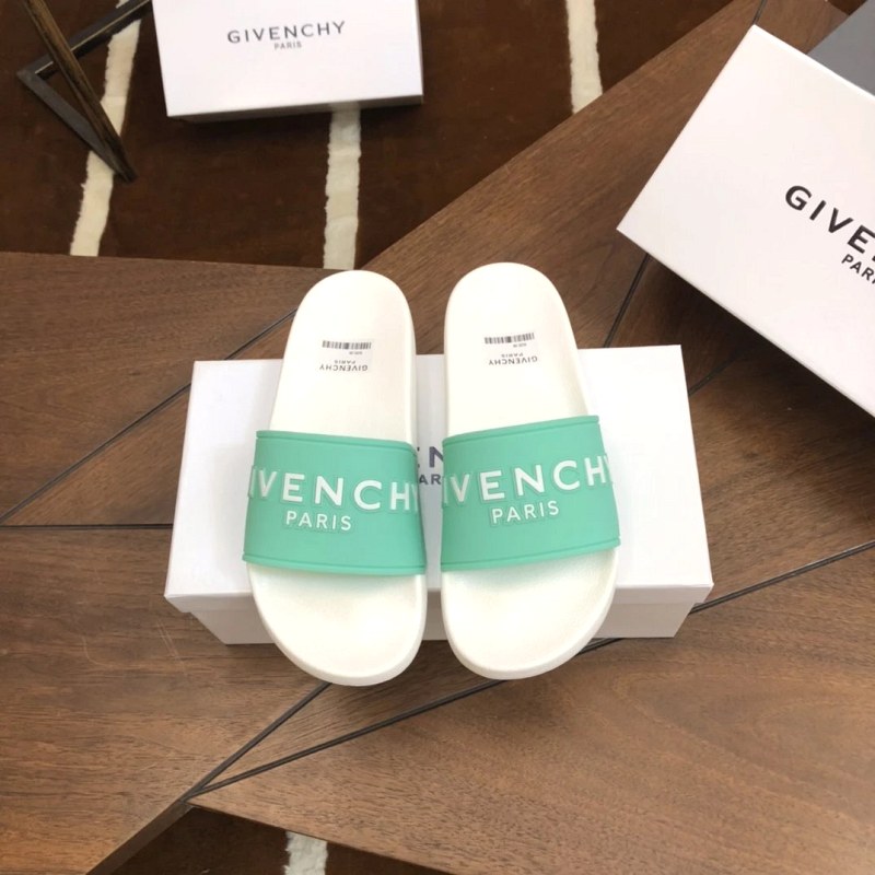 Givenchy White Slides With Embossed Brand Lettering, Offered in Sizes 35–45