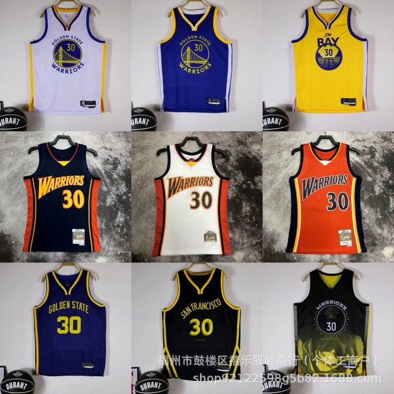 Golden State Warriors rose multicolor basketball jersey collection