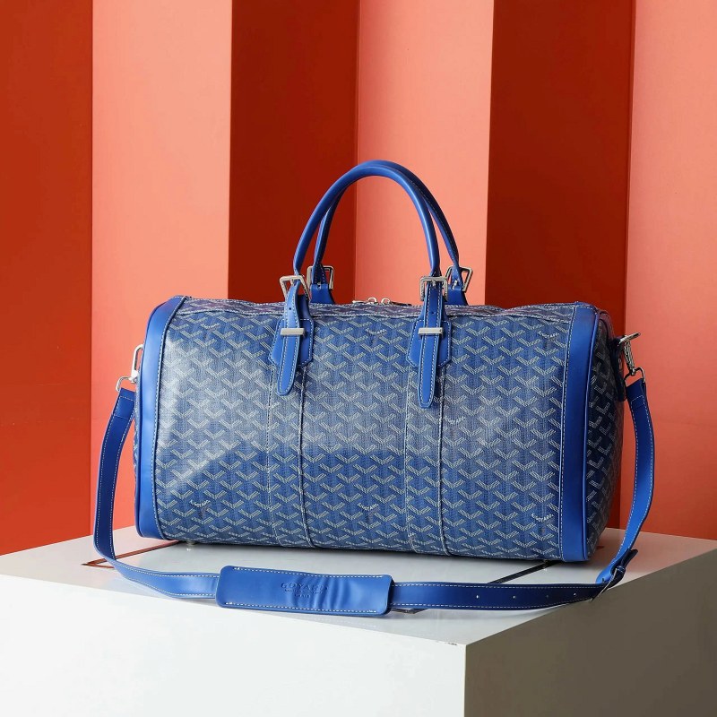 Goyard Croisiere 50 Travel Duffel in Goyardine Canvas with Detachable Shoulder Strap
