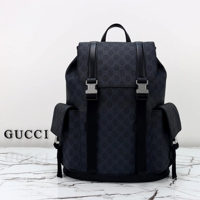 Gucci GG Supreme Backpack, Style 792080: A Tall, Laptop-Capable Coated-Canvas Daypack