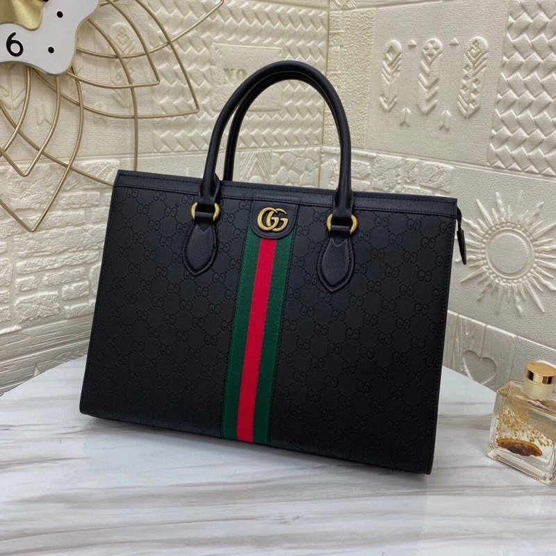 Gucci Large Zip-Top Tote in Soft PU With a Compartmented Interior
