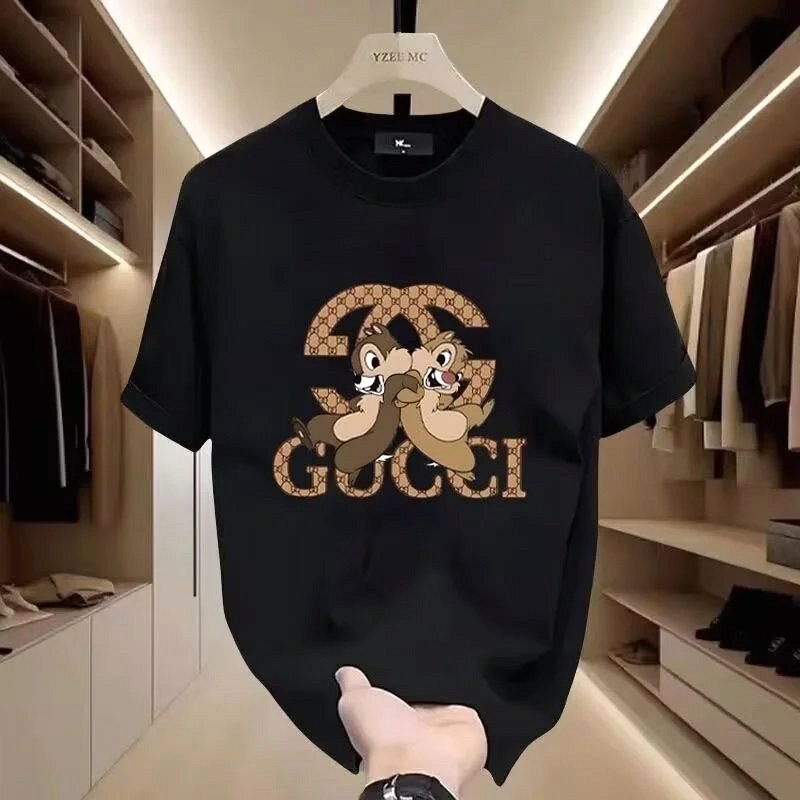 Gucci Black Cartoon-Print Cotton Tee in a Regular Fit, S–5XL
