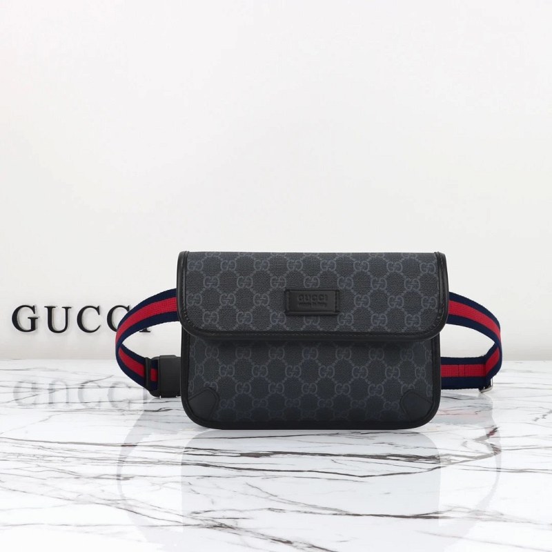 Gucci GG Supreme Slim Belt Bag in Black/Gray: A Flat 24 cm Essentials Carry