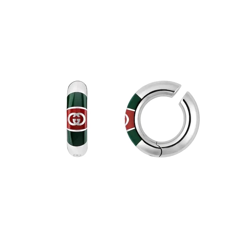 Gucci Gray Ring in Modern Everyday Style, Cataloged With Red-Green Enamel