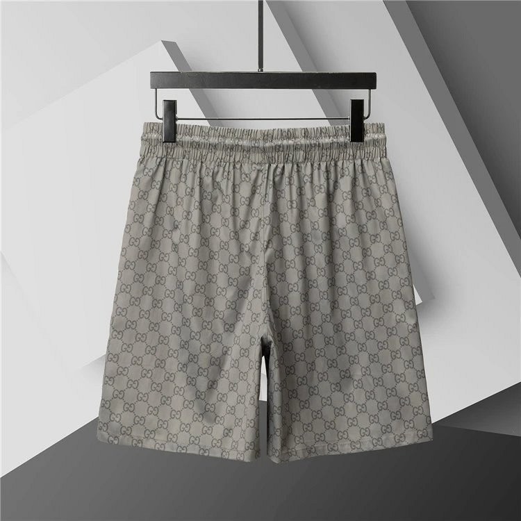 Gucci gray logo beach shorts in a wide M–3XL letter-size run
