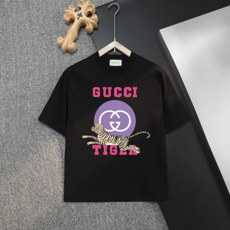 Gucci Black Logo Tee in 300gsm Cotton, XS–XL, Three Colorways
