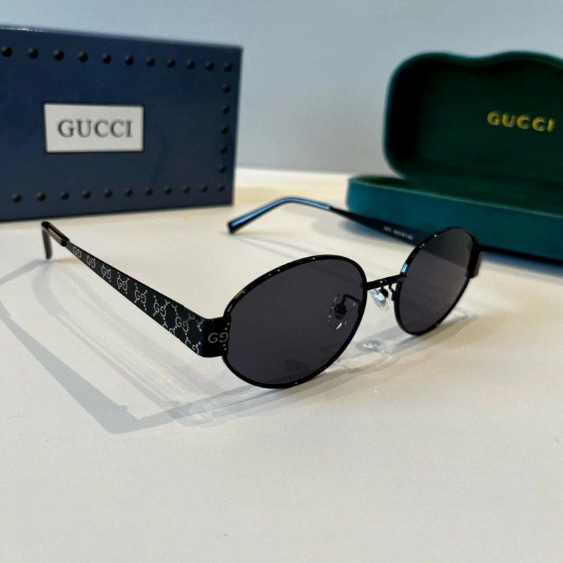 Gucci White Sunglasses in a Large, Retro Everyday Frame