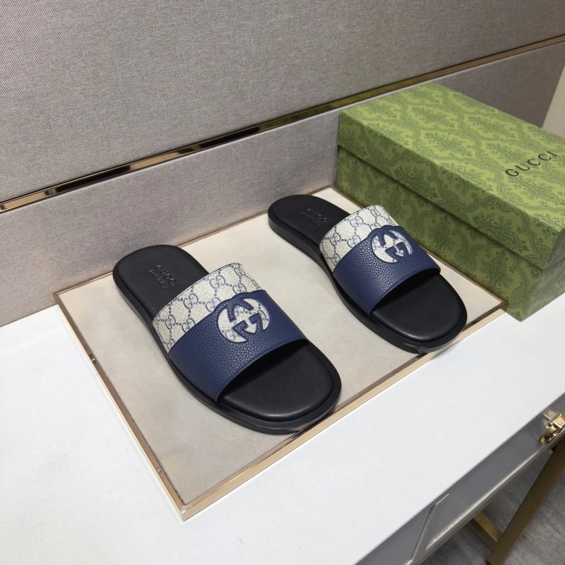 Gucci White Slides in a Casual Multi-Material Build With Leather Lining