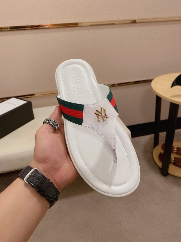 Gucci White Slides in a Casual Slip-On Build With a Lighter, Anti-Slip Outsole