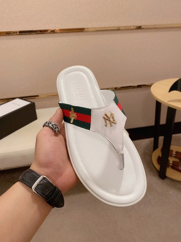 White Gucci Slides Listed Across a Broad Size Run