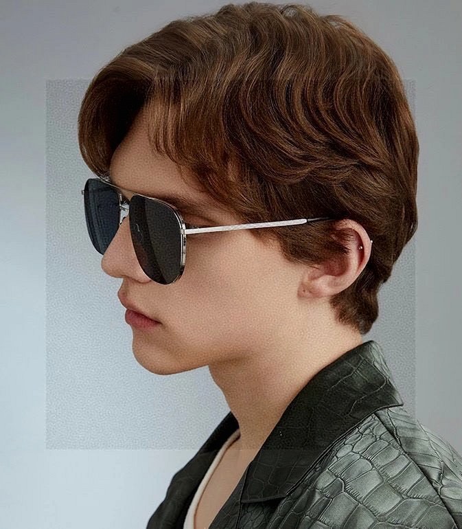 Gucci-branded black rimless aviator sunglasses with polarized nylon lenses (listed as G31809)