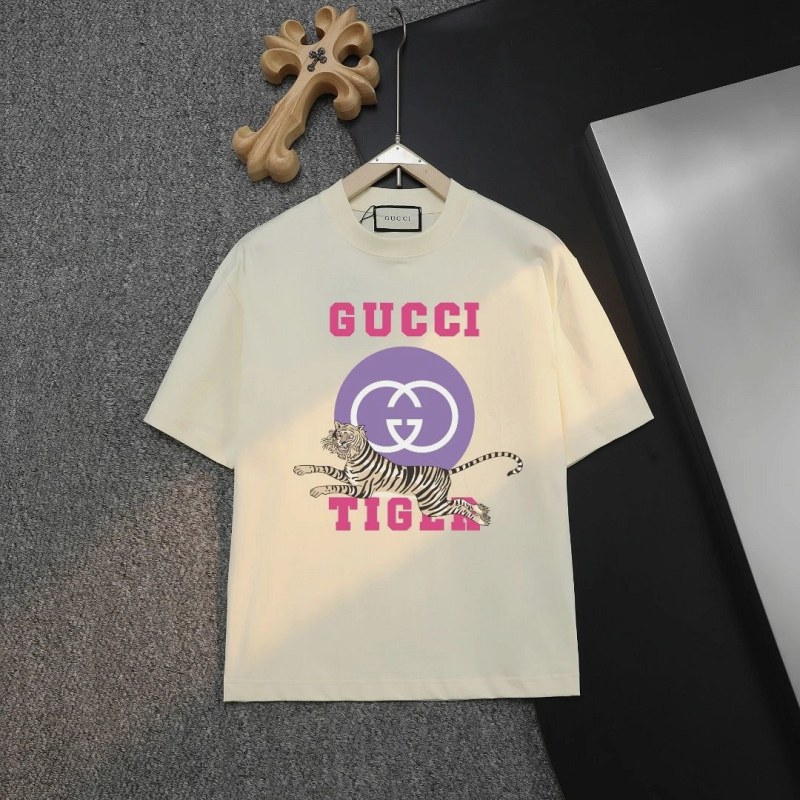 Gucci Logo T-Shirt in Gray Streetwear Styling, Unisex XS–XL
