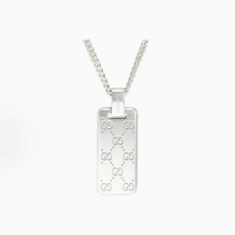 Gucci Double G Engraved Pendant Necklace in White, with 16–22 cm Ball-Chain Options