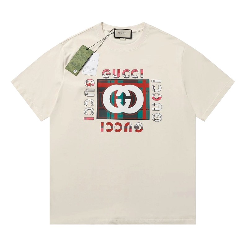 A white Gucci-style graphic tee built on 270g double-yarn cotton and screen-printed artwork