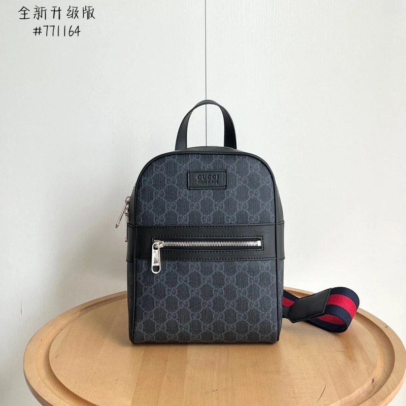 Gucci Ophidia-Style Crossbody: Slim 26 cm Body, Striped Webbing, Synthetic-Leather Build