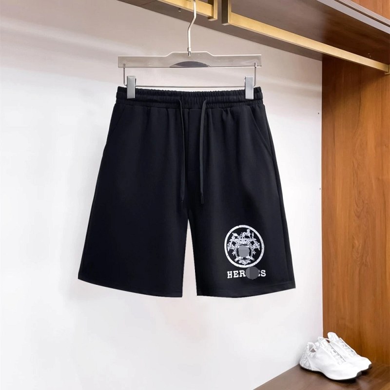 Hermes Black Shorts in Knit Cotton: Loose Five-Inch Cut, Sizes M–4XL