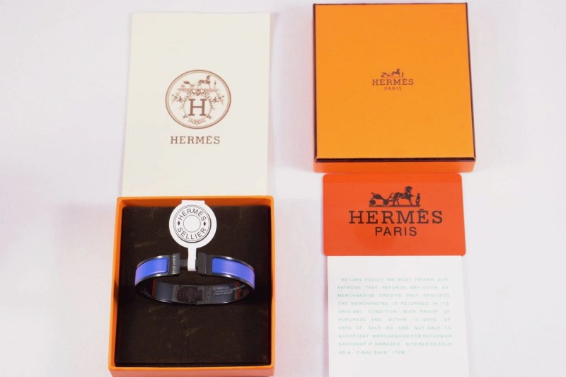 Hermès Blue Matte "Black Knight" H Bracelet