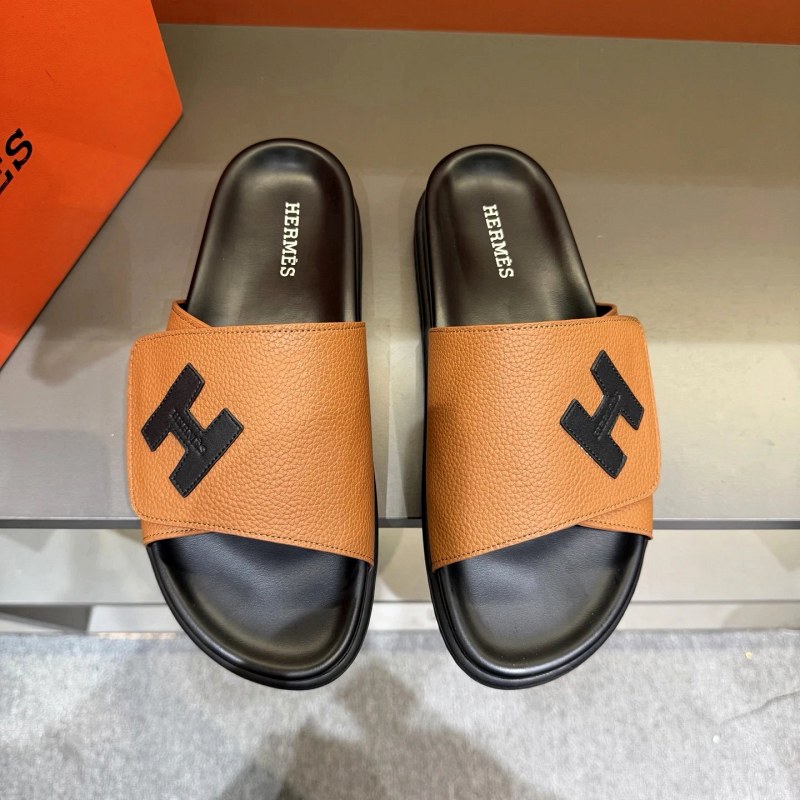 Hermes slides leather multicolor