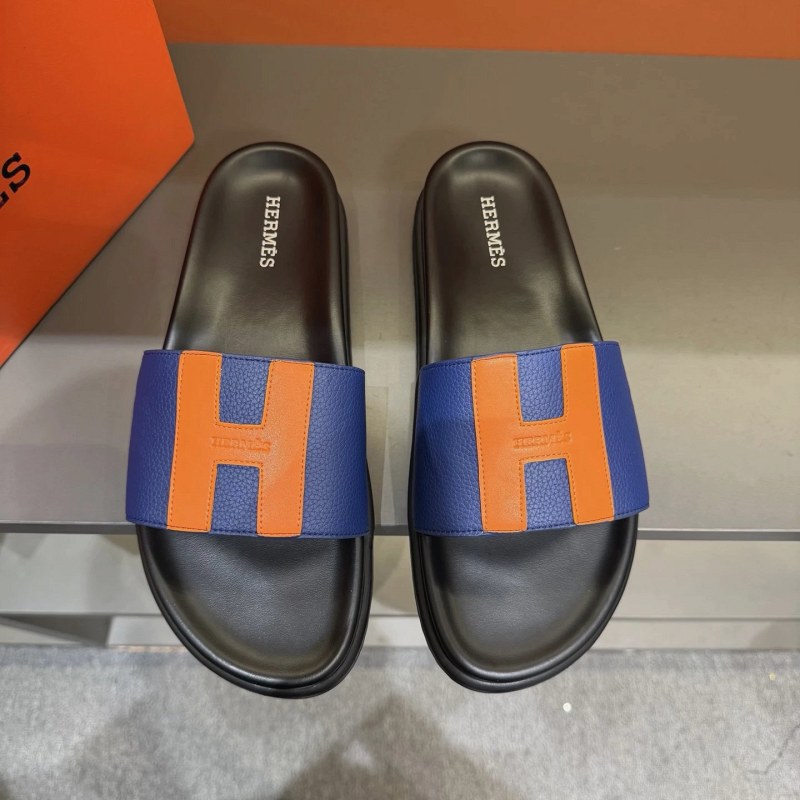 Hermes slides Oran leather multicolor